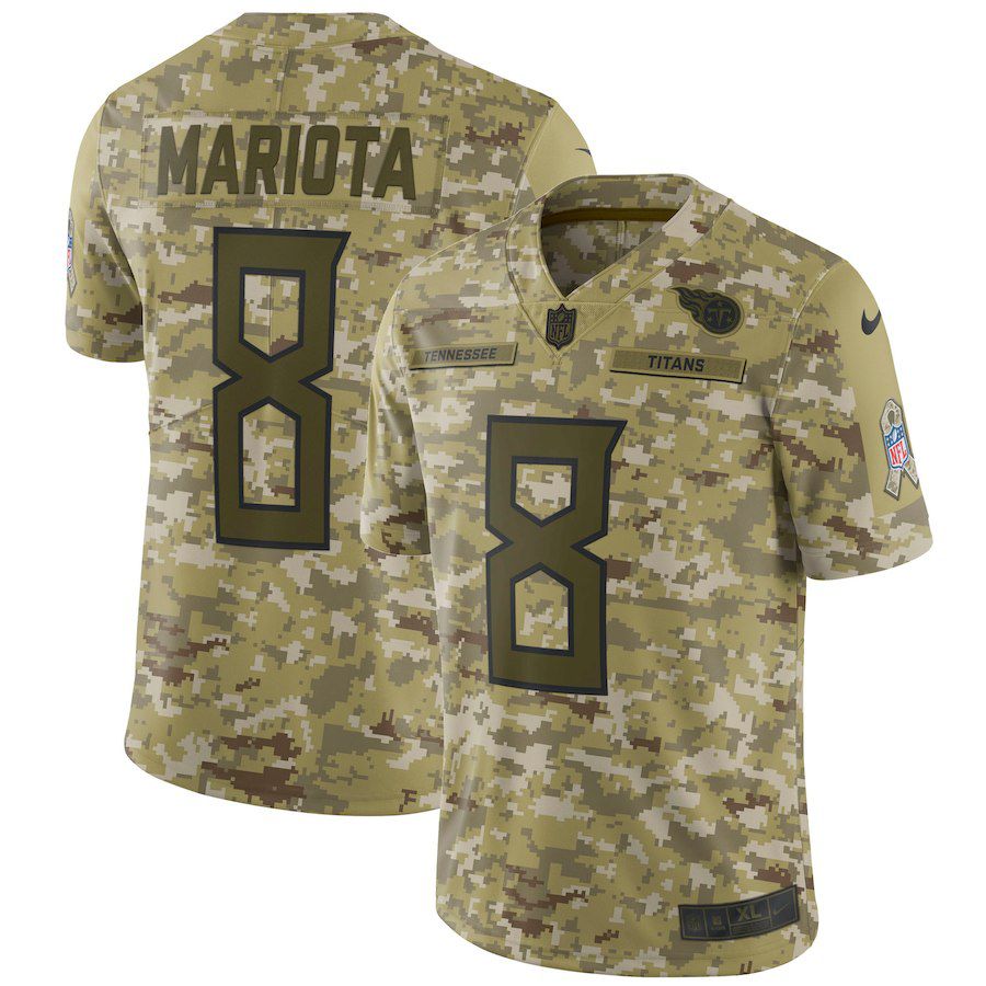 Men Tennessee Titans #8 Mariota Nike Camo Salute to Service Retired Player Limited NFL Jerseys